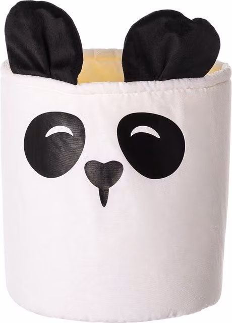 Kosz na zabawki Happy Band Panda marki Yellowtipi, biało-czarny, W: 30 cm, S: 25 cm