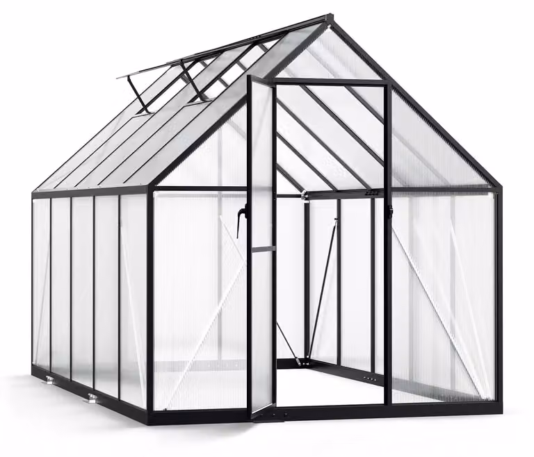 Szklarnia Vigevee, zimowy ogród w kolorze czarnym, wykonana z aluminium, posiada , wymiary: 280 × 170 × 195 cm