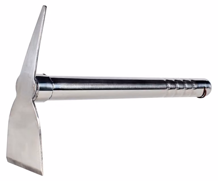 Kilof stalowy nierdzewny motyka - 39 cm - Do twardego podłoża - Z otworem do zawieszenia