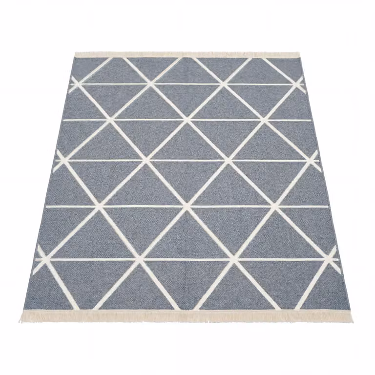Odwracalny dywan Skyla szary i żółty o wzorze geometrycznym, bawełniany, W x S: 160 x 220 cm