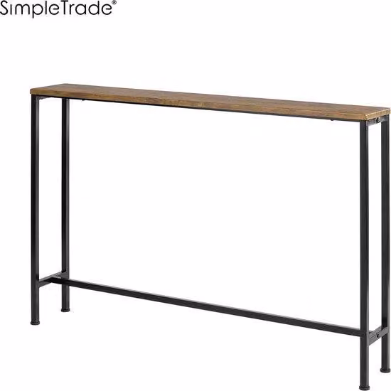 Stół konsolowy metalowy - wymiary: 120x80x20 cm - wykonany z metalu i drewna