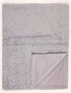 Pled Eb Home z miękkiego sztucznego futra w kolorze szarym, dwustronny i puszysty, W x S: 180 x 135 cm