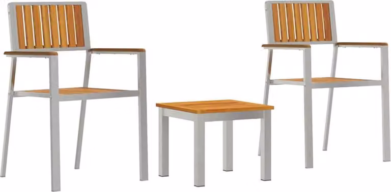 Zestaw do jadalni w ogrodzie 3 pcs Brązowy