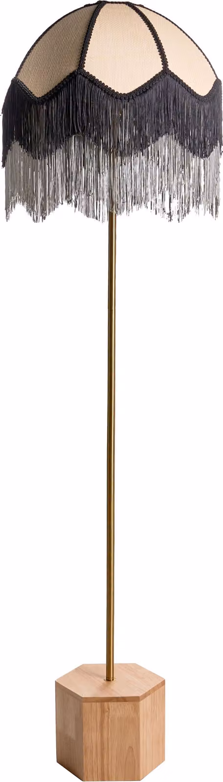 BELIANI Lampa podłogowa naturalny klosz tkanina żelazo 150 cm abażur geometryczny lampa salon sypialnia styl retro klasyczny