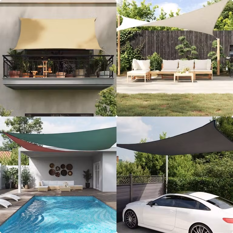 Maison Exclusive – żagiel przeciwsłoneczny z tkaniny Oxford, prostokątny, 3,5 x 5 m, kolor taupe