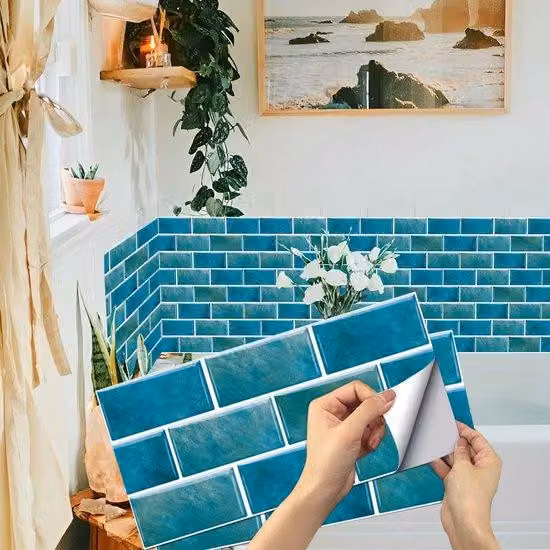 Ekologiczne naklejki ścienne z PVC, 15 x 30 cm, zestaw 12 sztuk, łatwe do czyszczenia