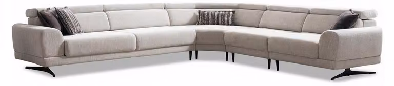 Sofa narożna w kształcie litery L, nowoczesna, szara, minimalistyczna, komfortowa, modułowa, nowa