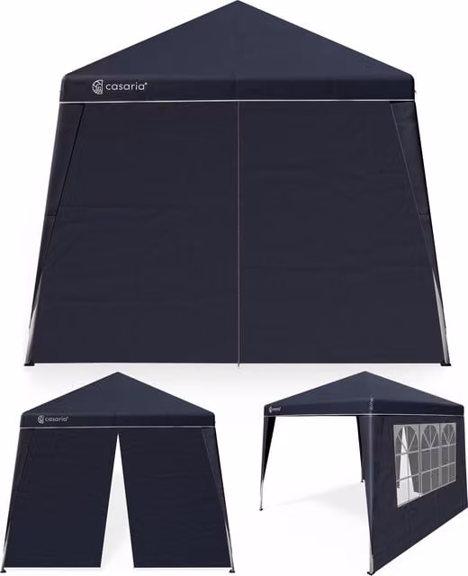 Składana altana Capri Casaria antracyt z 2 ścianami bocznymi i oknami W x S x G: 300 x 300 x 250 cm