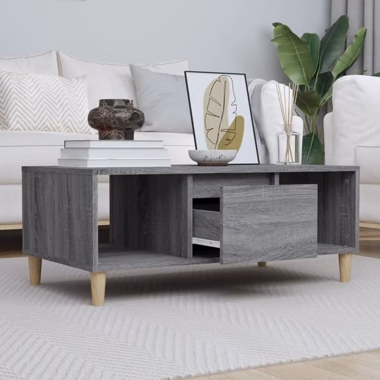 Maison Exclusive – stolik kawowy szary Sonoma 90 x 50 x 36,5 cm materiał drewnopochodny