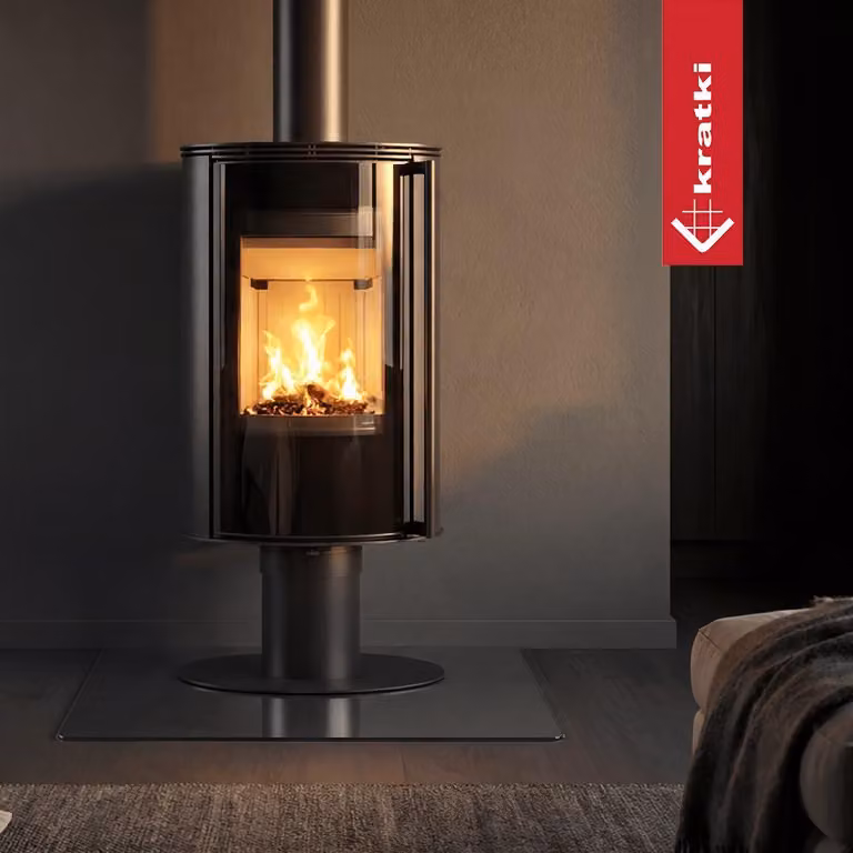 Wolnostojący piec kominkowy KRATKI ERIK N/O Ø 150 5,5 kW