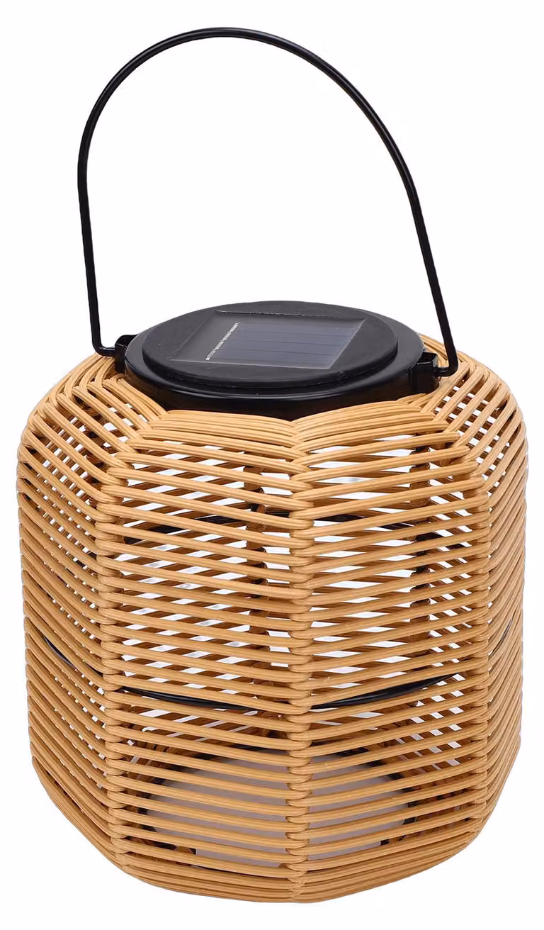 Lampion solarny do użytku zewnętrznego, wodoodporny, wiszący, wykonany z tworzywa sztucznego imitującego rattan, idealny jako dekoracja do ogrodu, podwórka, ścieżki, patio lub stołu podczas kempingu