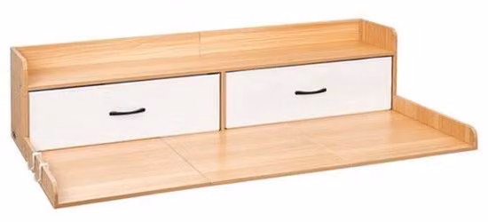 Szafka pod pralkę z blatem - 137 x 69,9 cm, kolor naturalnego drewna - nośność 113 kg - płyta wiórowa - do pralni i kuchni
